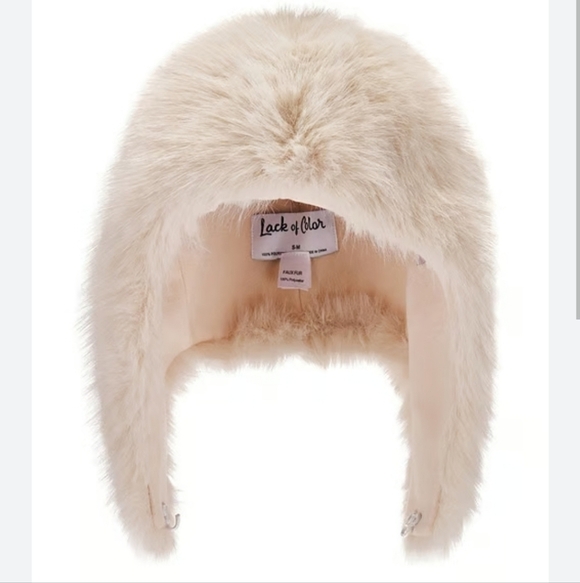 New Lack Of Color Snuggle Faux Fur Fabric Almond Hood Trapper Hat NWT main image 6